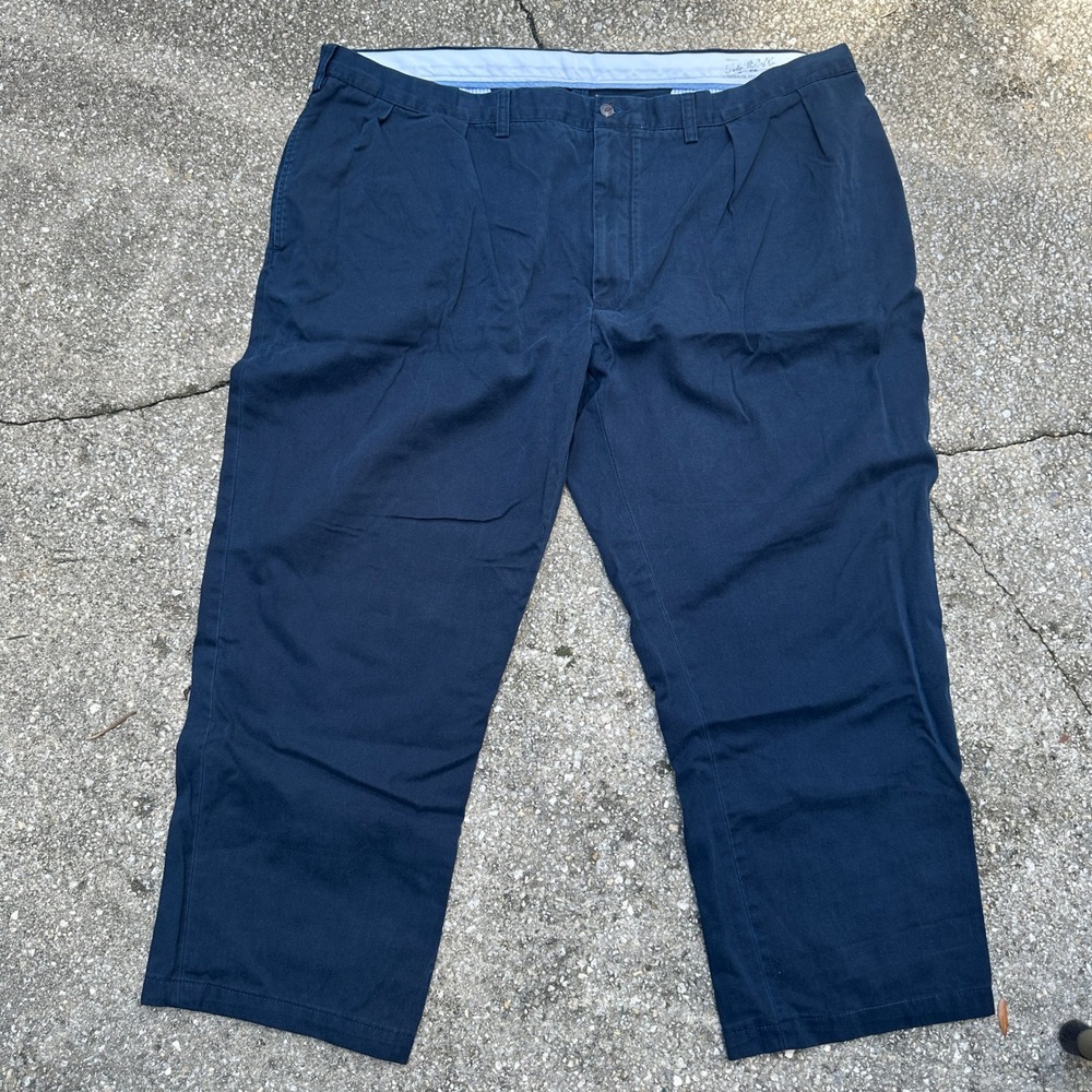 Polo Ralph Lauren Mens Navy Blue Classic Fit Pleated Chino Pants 44B x 32